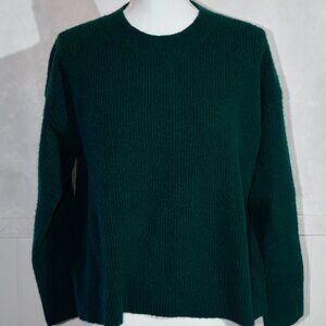 J. Crew Extra Soft Ribbed Crewneck Sweater Forest Green Size M